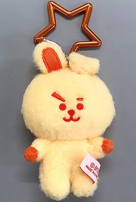 BT21 Jungkook Regenbogen Maskottchen Schlüsselanhänger mit Karabiner Orange
