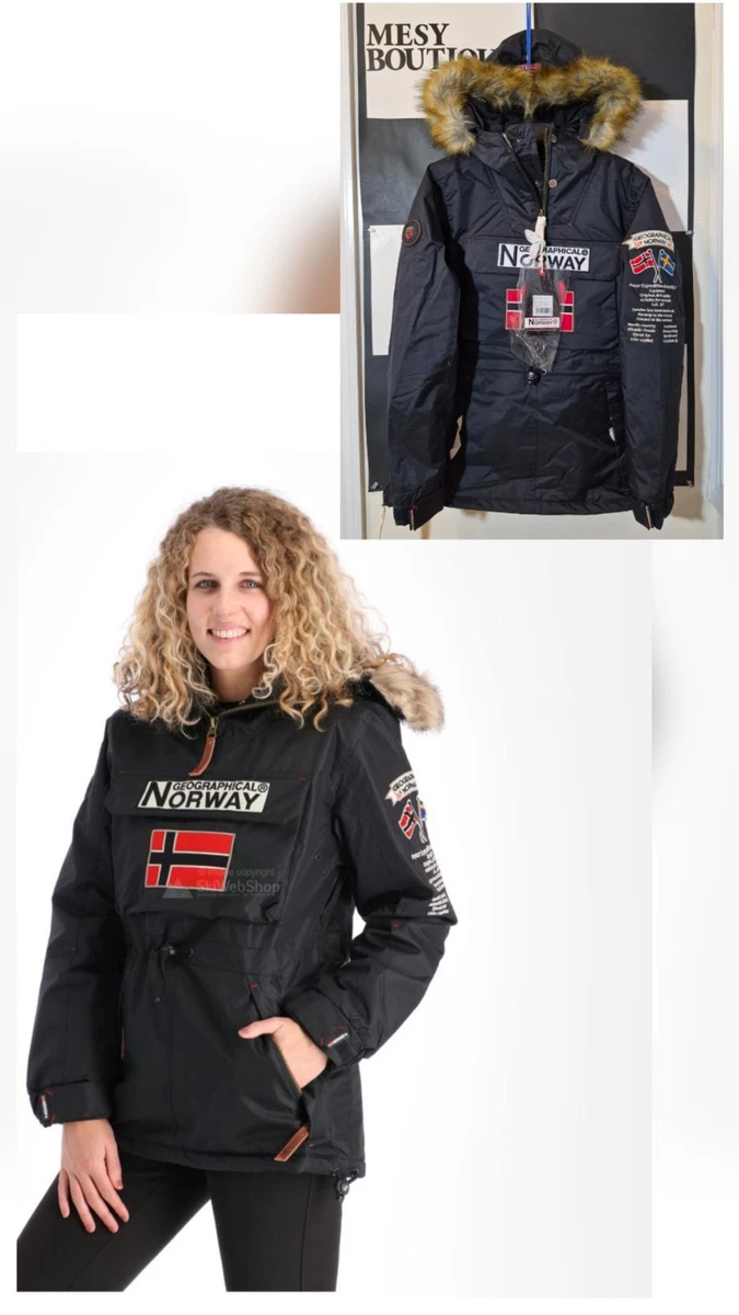Geographical Norway Parka Anorak Isolato Nero Nl1 Taglia L