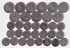 Isle of Man 5 Pence 33 coins 1971-2017 all different & listed #35