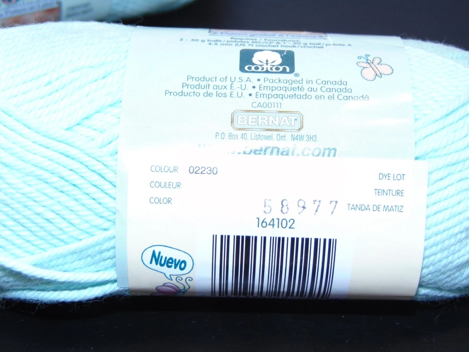Bernat  Love Bug Yarn Color Grasshopper Green Lot Of 3 3oz Each 100% Cotton - Image 4 of 4