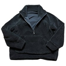 Lululemon Scuba Deep Pile Fleece Oversized HalfZip Hoodie Black Funnel Neck M/L