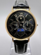 Near Mint Vintage Pulsar Quartz Mens Watch Triple Calendar Sun Moonphase