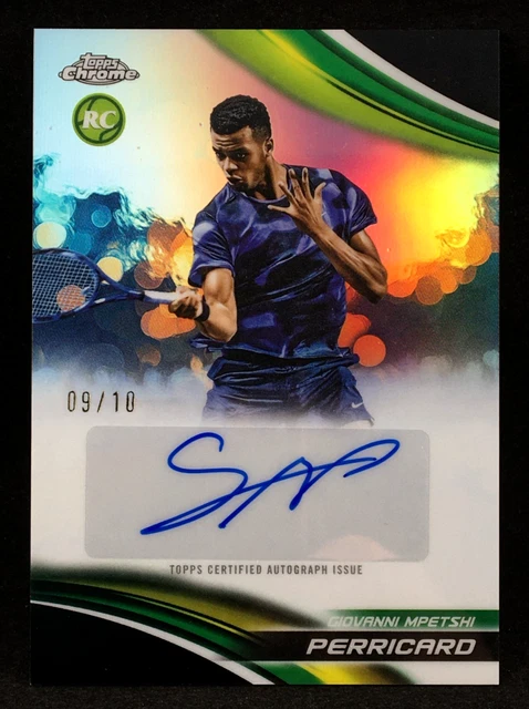 Giovanni Mpetshi Perricard 2025 Topps Chrome Tennis Black Refractor /10 Auto RC