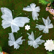3D Hanging Butterfly Decorations, White Butterfly Birthday Party Decorations,...