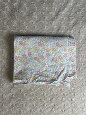 Carter's Pink Blue Floral Baby Receiving Blanket Flannel Cotton Yellow White