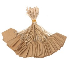 jijAcraft 500Pcs Blank Tags with String, Brown Price Tags, 1.8x1.4Inch Kraft Pap