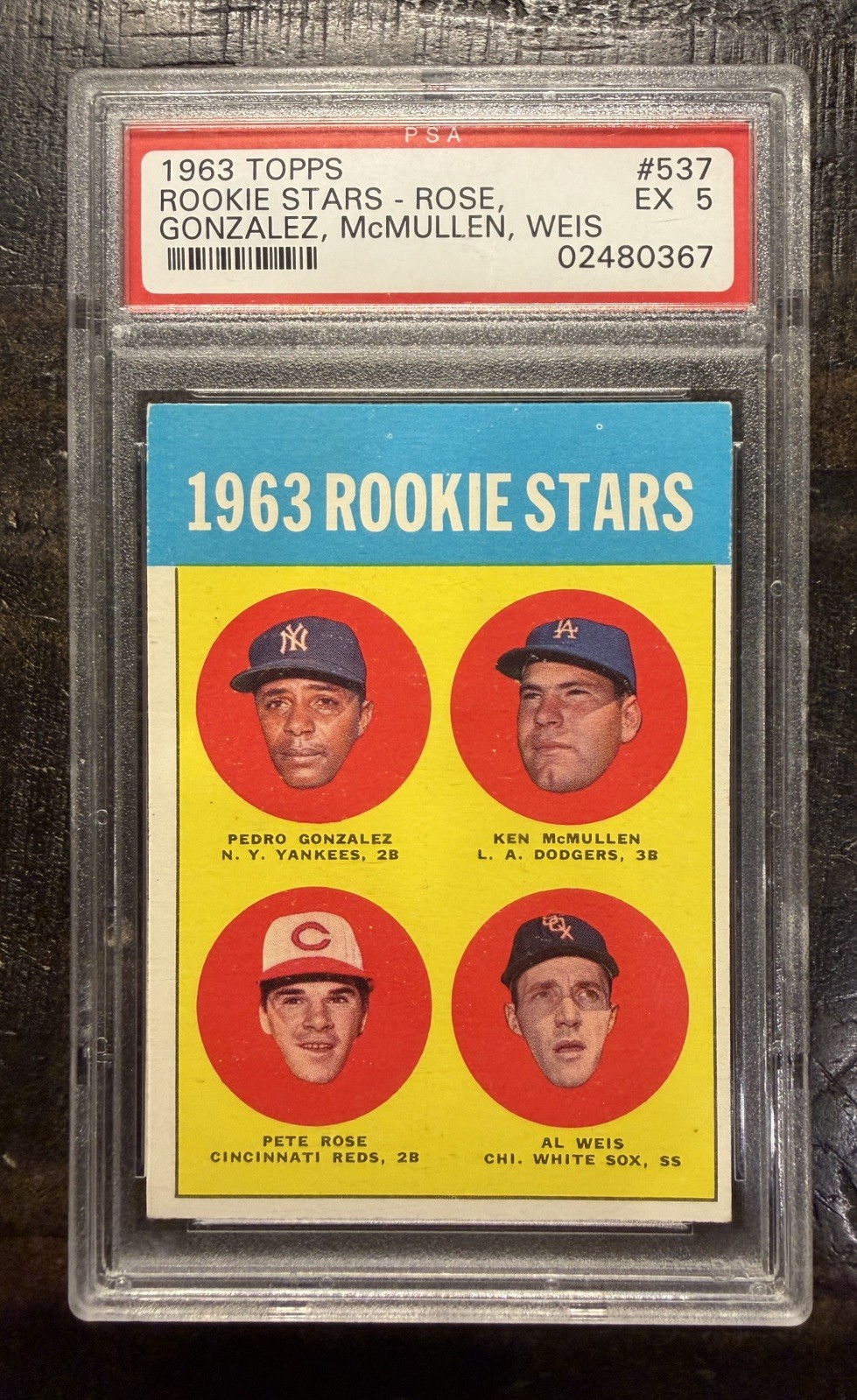 Pete Rose 1963 Topps Rookie Stars #537 {Graded PSA 5}