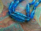 victorian vintage 20s molded NECKLACE blue art GLASS BEAD 50" egyptian revival — photo 5