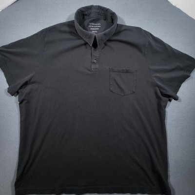 Outerknown Sojourn Pocket Polo Shirt Mens 2XL Black Short Sleeve Pima Cotton