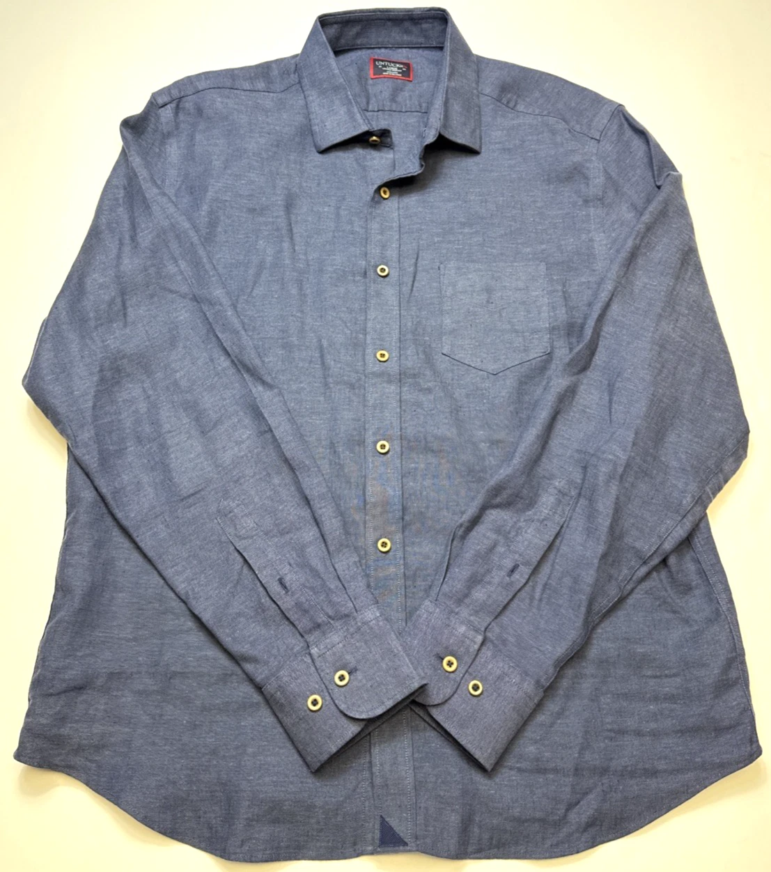 UNTUCKit Linen Long Sleeve Button Up Mens Large Wrinkle Resistant