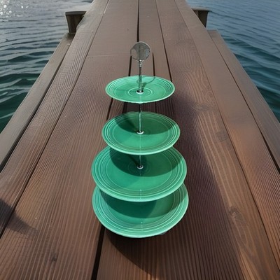 Fiesta 4 Tier Serving Tray~Vintage Green~Tidbit Tray~Fiestaware