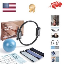 Pilates Ring Set   14" Anti-Deformation Magic Circle with Padded Handles, Min...