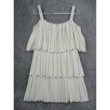 Ted Baker London Dress Womens 4 US 10 Tiered Pleated Embellished Rhinestone New