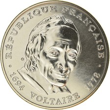 [#182892] Coin, France, Voltaire, 5 Francs, 1994, Paris, ESSAI, MS(65-70), Nicke