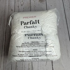 NEW Premier Parfait Chunky Yarn 3.5 oz - Lot of 2 Skeins White 1150-01 NWT