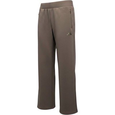 Adidas Womens Wide Leg Track Pants Brown Elastic Waist Zip Pockets Small