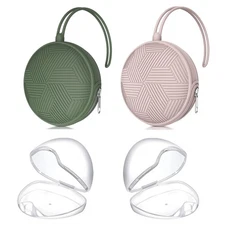 Smlpuame 4 Pack Pacifier Holder Case Set,2 Silicone Portable Pacifier Cover