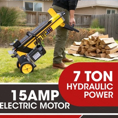 ‎PPOLB 7 Ton Electric Log Splitter Compact Horizontal Power Wood Splitters Machine NEW