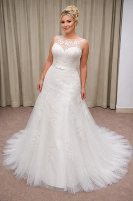 HBH Brautmode I  Brautkleid A-Linie bestickt  Einzelstück Gr.42 - Bild 1 von 2
