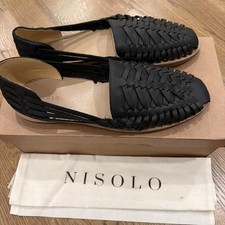 Hombre Nisolo Huaraches Color Negro Talla 12.5