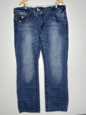 Vtg Y2K True Religion Billy Giant Big T Flap Jeans Size 40 x 33 