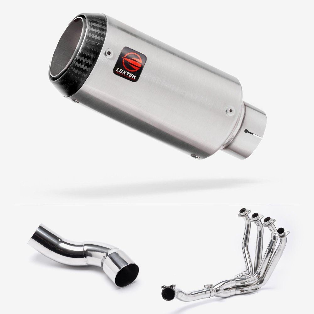 Lextek CP1 Carbon Tip Exhaust System 150mm for Kawasaki Z900 (20-23)
