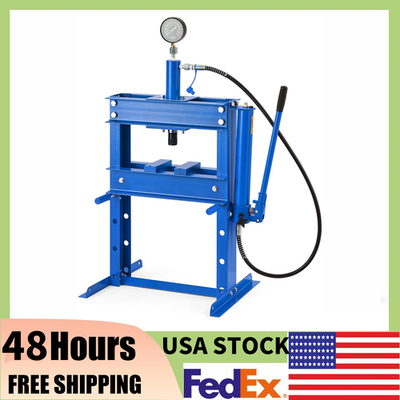 #ad ⚡ 10T Hydraulic Shop Press with Pressure Gauge h Frame StructureSteel Plates $170.99