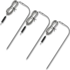 Meat Temperature Probe Replacement Stainless Steel Waterproof 3 Pack for Grills