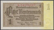 Germany  1  Rentenmark  1937  AU-UNC  P. 173,   Banknotes, Uncirculated