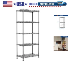 5-Wire Shelving Metal Storage Rack Adjustable Shelves,Standing Storage Shelf ...