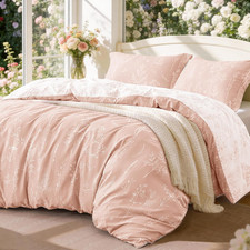 Pink Queen Comforter Set - Queen Size Comforter Set, 3 Pieces Cute Floral Beddin