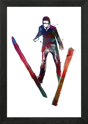 Ski jumping Framed Wall Art Poster Canvas Print Picture