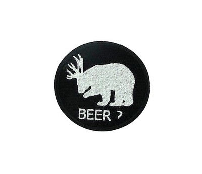 Patch Aufnäher Stickerei Thermoaufkleber oder zum Aufnähen Beer Hirsch Bier