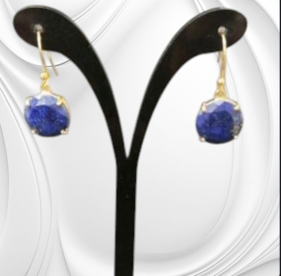 Boucles d'oreilles lapis-lazuli et or 18k au design chic parisien