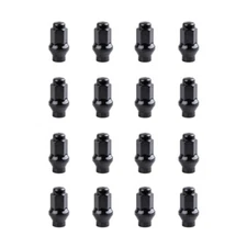 Extended Shaft Tapered Lug Nut (16 Pack) 10mm x 1.25mm Thread w/14mm Head Black