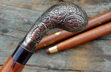 Antique designer Royal Handle Trendy Look brown Brass inlay wooden walking stick