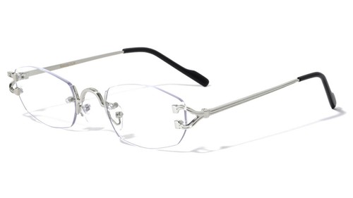SLIM RIMLESS SQUARE SUNGLASSES CLASSIC CASUAL RETRO DESIGNER FASHION BUFFS SLEEK - Picture 8 of 11