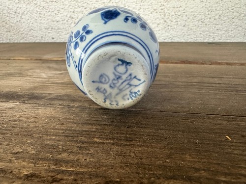 Doll House Miniature Jug Pitcher Blue White Delft Signed 3.5" Dollhouse - Picture 3 of 3