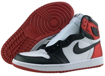 Nike Air Jordan 1 OG High Satin Bred Womens Size 12 Black Toe Red Mens 10.5 | eBay