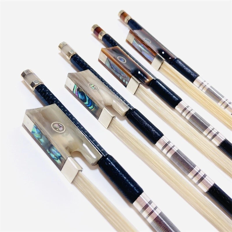 Violin part: 1pcs Professional black Carbon fiber violin bow 4/4,Copper Mounted - Image 3 of 4