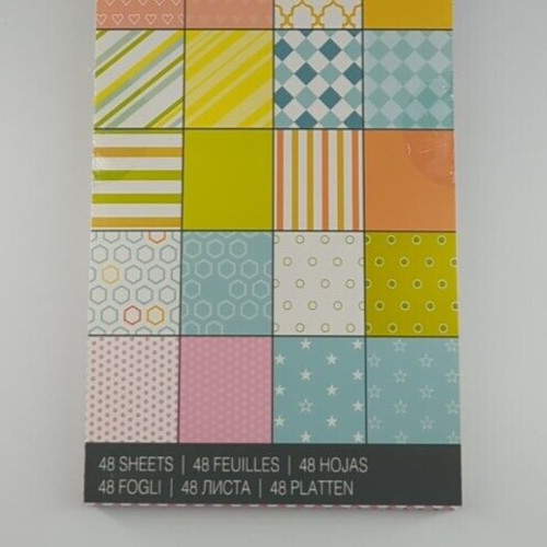 Sizzix Paper Pad 6" x 12" Basics Double Sided 24 Designs 46 Sheets