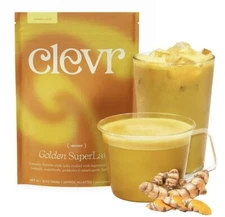 Clevr Blends Turmeric Powder Golden Milk Instant Latte Mix Superfood Powder w...