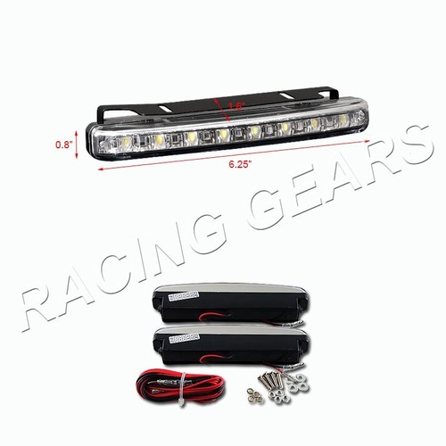 CHROME CLEAR HIGH POWER WHITE 16 LED DRL DAYTIME RUNNING FOG DRIVING LIGHTS LAMP - Picture 2 of 4
