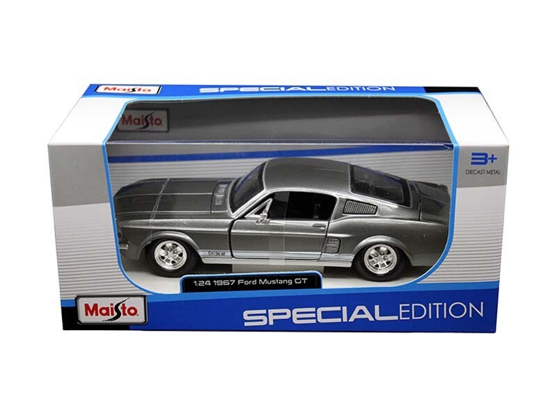 1967 Ford Mustang GT - Grey 1:24 Scale Diecast Model - Maisto