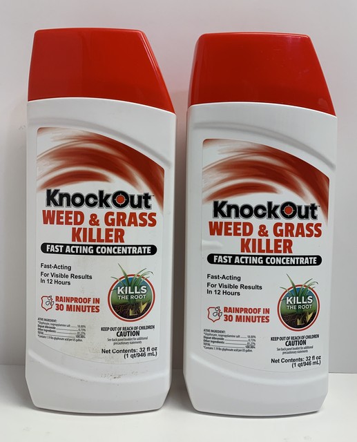 4x Knock out 32oz Weed and Grass Killer Fast Acting Concentrate Results