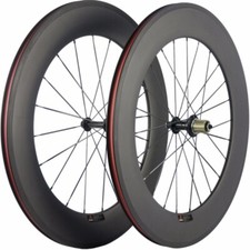 Set ruote bici da corsa in fibra di carbonio 88 mm freno a V ciclismo bici ruote attraverso asse