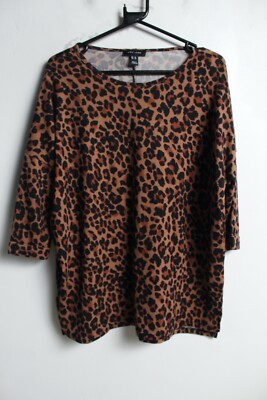 New Look Damen Gewebtes Leoparden Top - Braun - Größe M Medium (g13)