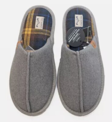 MENS NEXT GREY MULE SLIPPERS slip on memory foam sizes to UK