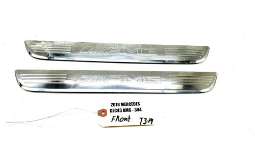 2016-2019 MERCEDES-BENZ GLC43 AMG DOOR SILL SCUFF PLATES FRONT L&R PAIR X2 OEM.