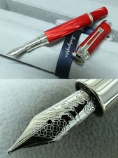 Montegrappa "EMOZIONE" Fountain Pen, NIB: 18k Gold/B, 925Silver, Red MSRP 1375$